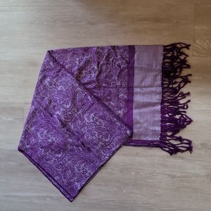 Purple Paisley cashmere scarf